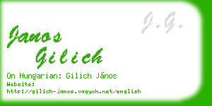 janos gilich business card